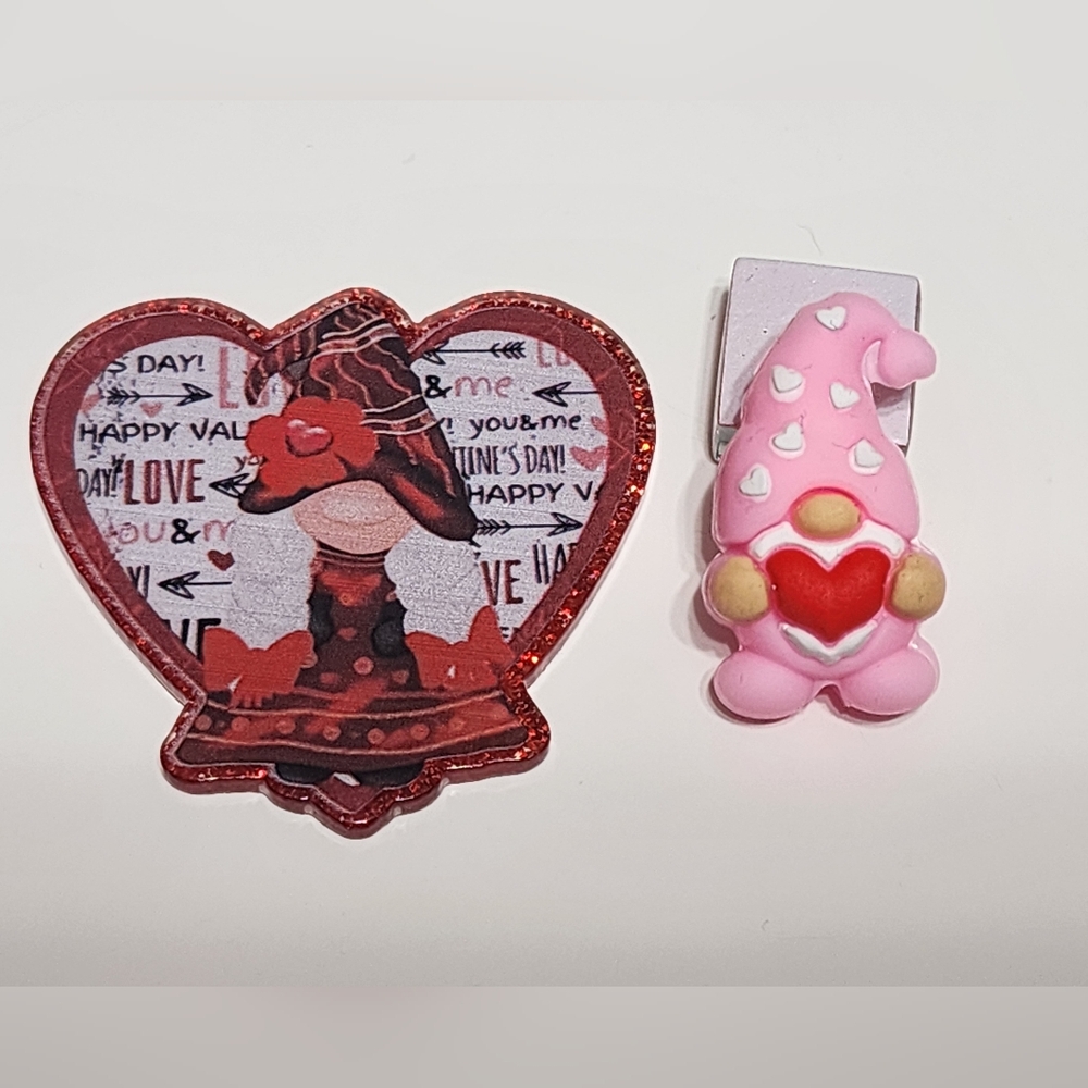 Flatback Valentine Love Beads Gnome Crafts Badge Keychain Glitterback Magnet